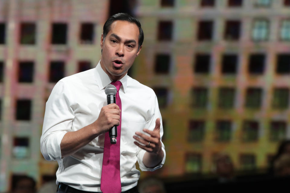 Former Housing Secretary Juli&aacute;n Castro has struggled in the polls but earned progressive trust over the course of his run. He is one of three finalists that CPD Action is considering endorsing. (Photo: Scott Olson/Getty Images)