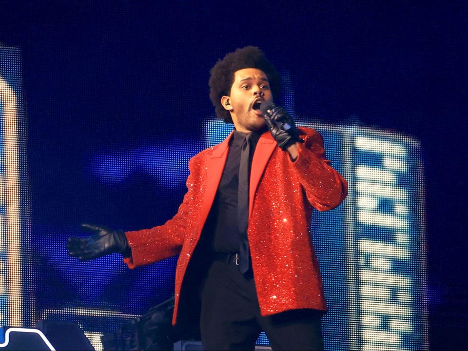 <p>Artists and fans praise The Weeknd’s ‘brilliant’ Super Bowl halftime show performance</p> (Getty Images)