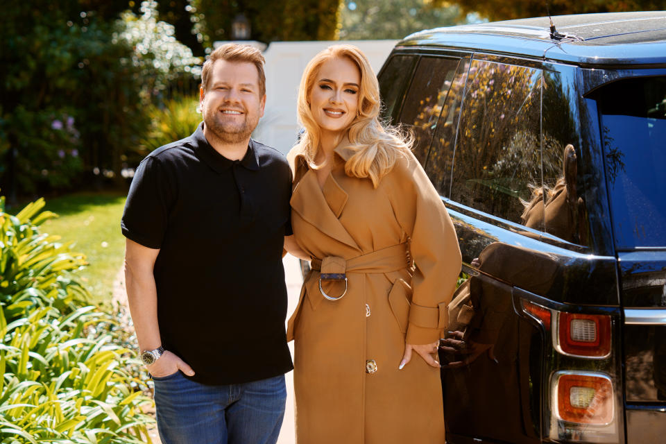 Carpool Karaoke with Adele on The Late Late Show with James Corden. Photo: Terence Patrick/CBS ©2023 CBS Broadcasting, Inc. All Rights Reserved