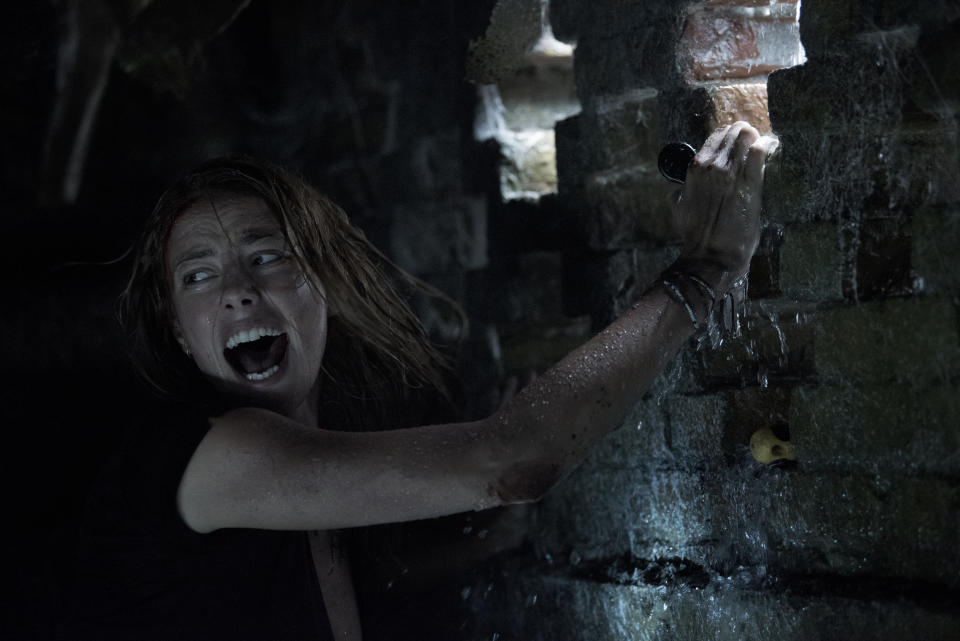 Kaya Scodelario battles the elements, and alligators, in Alexandre Aja's 'Crawl'. (Credit: Paramount)