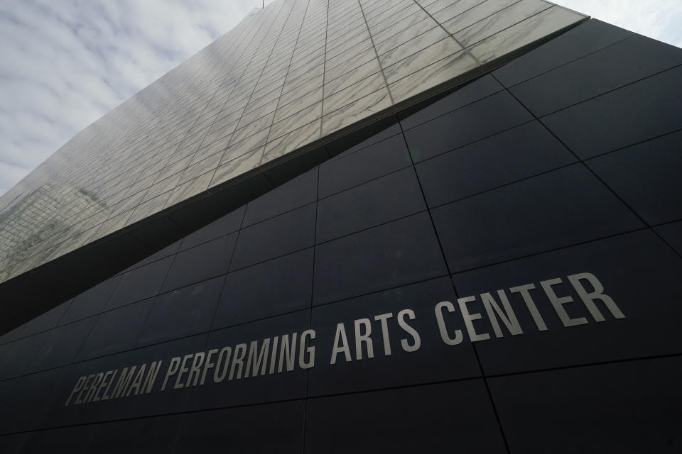 Perelman Performing Arts Center is seen before a news conference is held to announce the center's inaugural season events calendar, Wednesday, June 14, 2023, in New York. (AP Photo/John Minchillo)