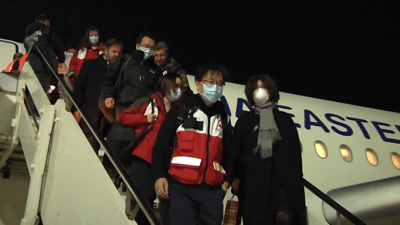 Chinese medical team arrive in Italy with crucial supply of respirators, masks