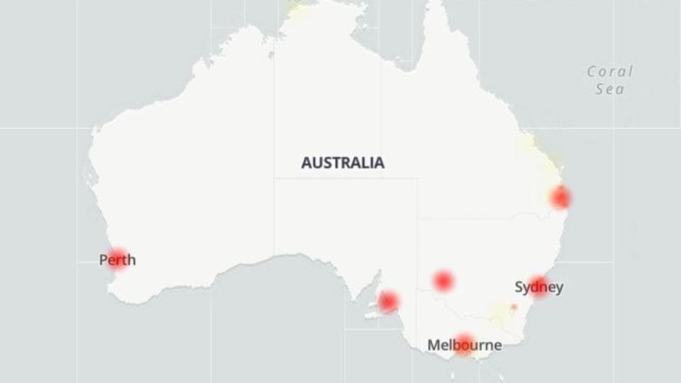 Westpac outage overnight. Picture DownDetector.JPG