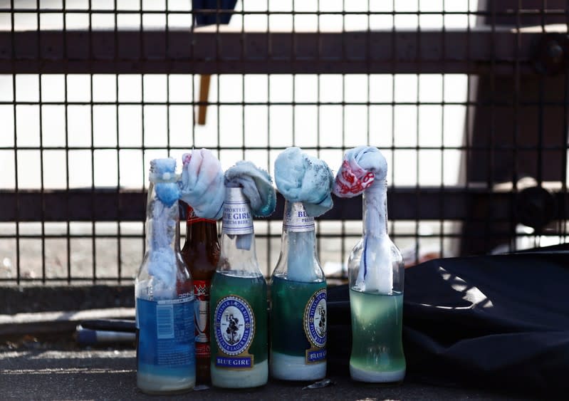 Protesters at the Chinese University in Hong Kong