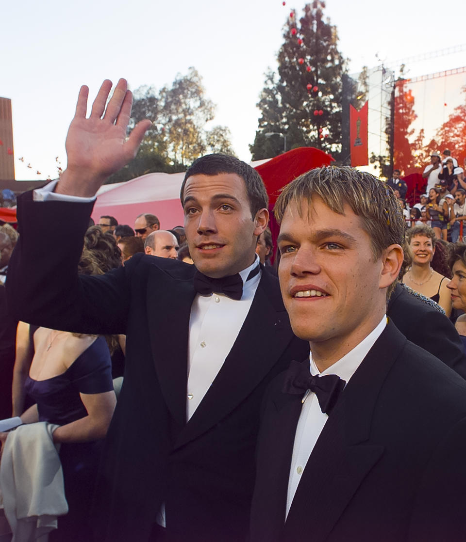 Closeup of Ben and Matt on the red carpet