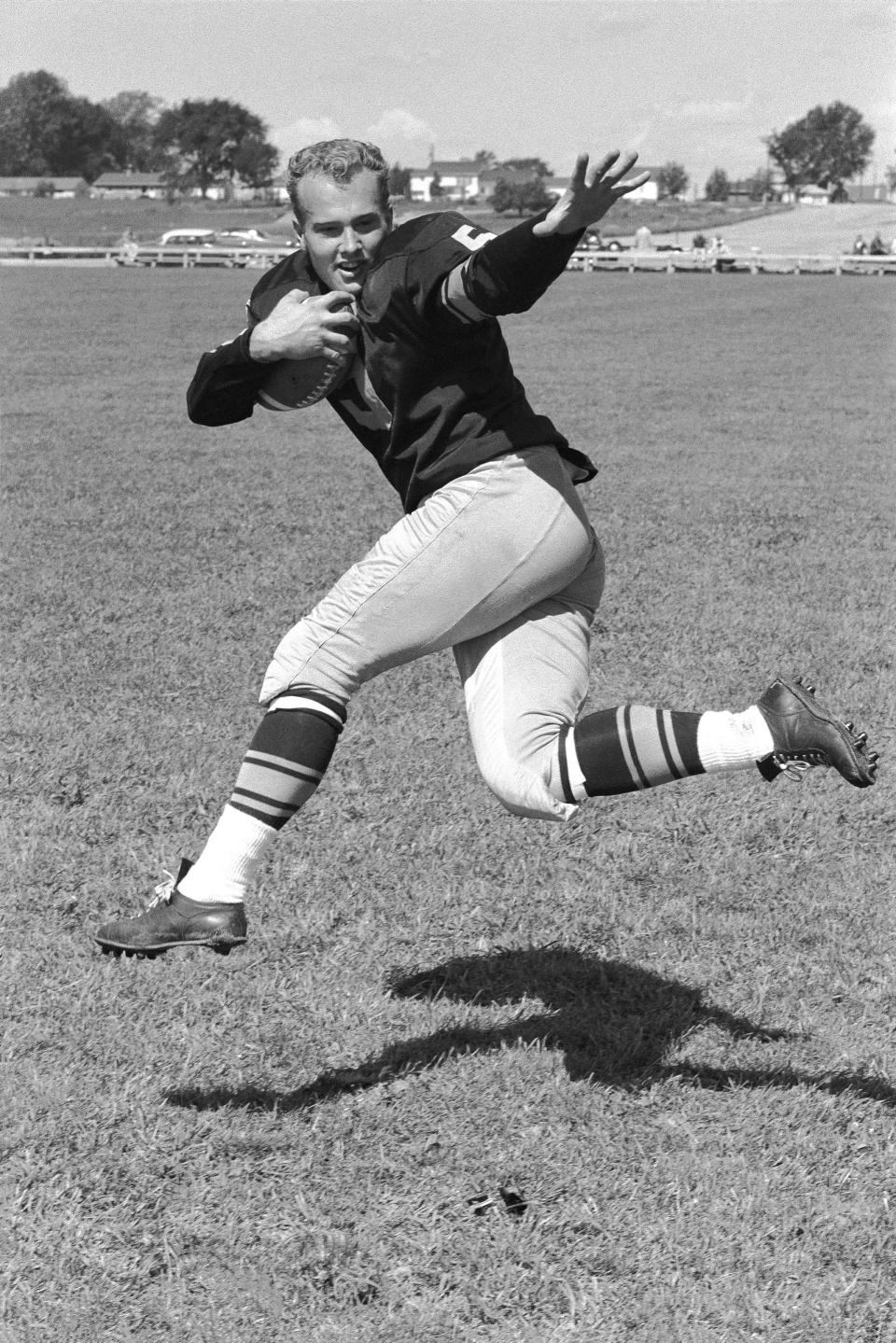 Paul Hornung (5) at Green Bay Packers training camp in 1958.