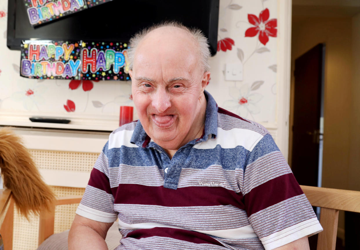 Robin Smith, the oldest man with Down's Syndrome has tragically died, pictured here in October 2019. (SWNS)
