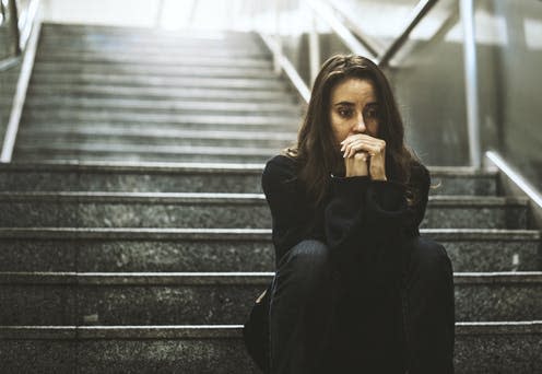 <span class="caption">Catastrophising can lead to undue stress and anxiety.</span> <span class="attribution"><a class="link " href="https://www.shutterstock.com/image-photo/adult-woman-sitting-look-worried-on-728818369" rel="nofollow noopener" target="_blank" data-ylk="slk:Rawpixel.com/ Shutterstock;elm:context_link;itc:0;sec:content-canvas">Rawpixel.com/ Shutterstock</a></span>