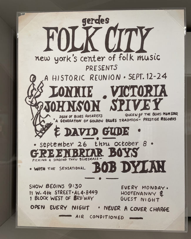 Flyer for Bob Dylan at Folk City - Credit: Chris Willman/Variety