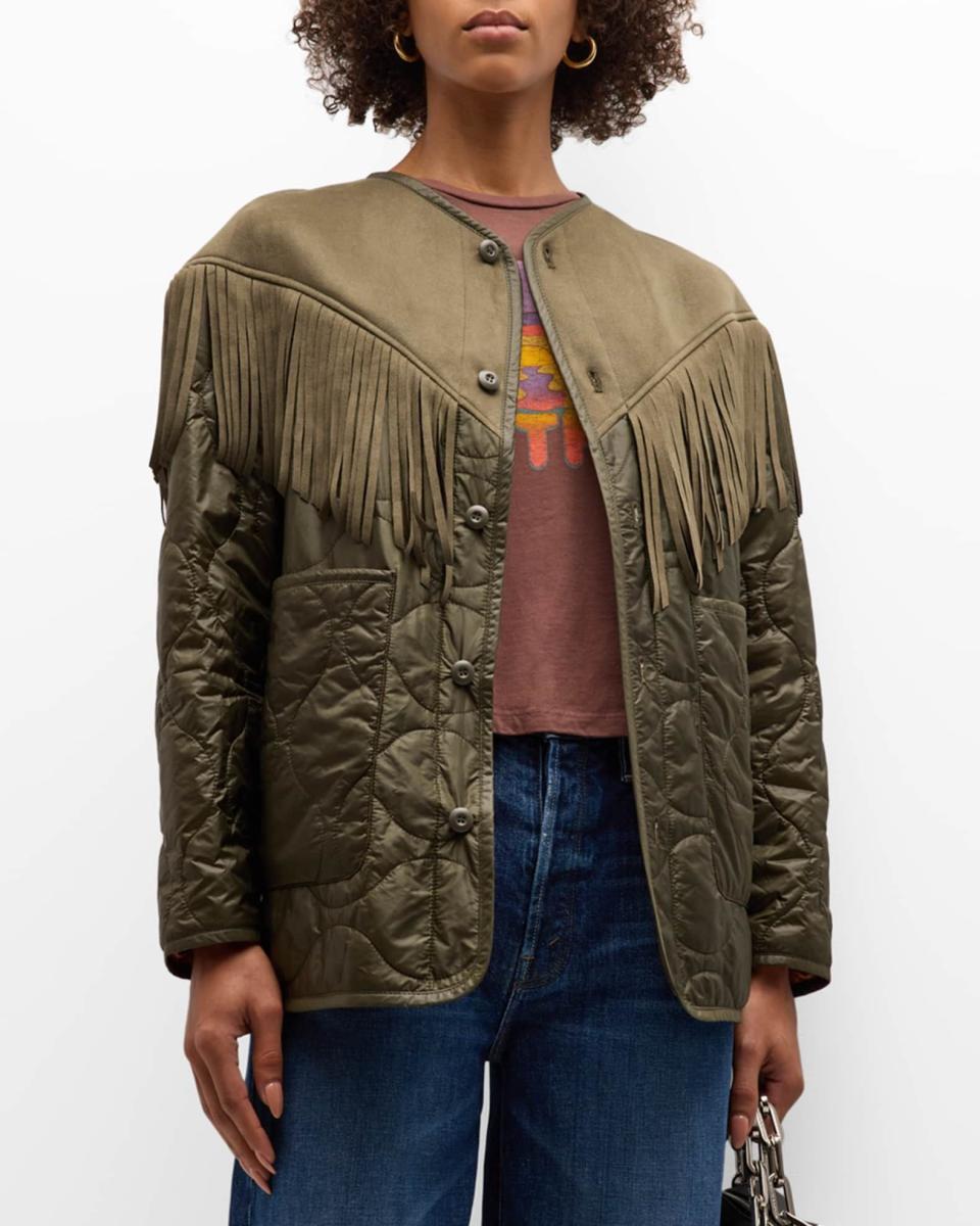 <p><a href="https://go.redirectingat.com?id=74968X1596630&url=https%3A%2F%2Fwww.neimanmarcus.com%2Fp%2Fmother-the-tip-off-fringe-quilted-jacket-prod266040983%3FchildItemId%3DNMT58FT_%26msid%3D4658931%26navpath%3Dcat000000_cat980731_cat56750744_cat79650736%26page%3D6%26position%3D102&sref=https%3A%2F%2Fwww.harpersbazaar.com%2Ffashion%2Ftrends%2Fg60360763%2Fbazaar-nice-saves-april-3-2024%2F" rel="nofollow noopener" target="_blank" data-ylk="slk:Shop Now;elm:context_link;itc:0;sec:content-canvas" class="link ">Shop Now</a></p><p>The Tip Off Fringe Quilted Jacket</p><p>neimanmarcus.com</p><p>$225.00</p>