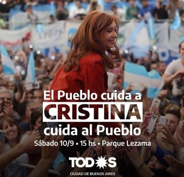 La militancia kirchnerista hace su primer acto político después del atentado contra Cristina Kirchner