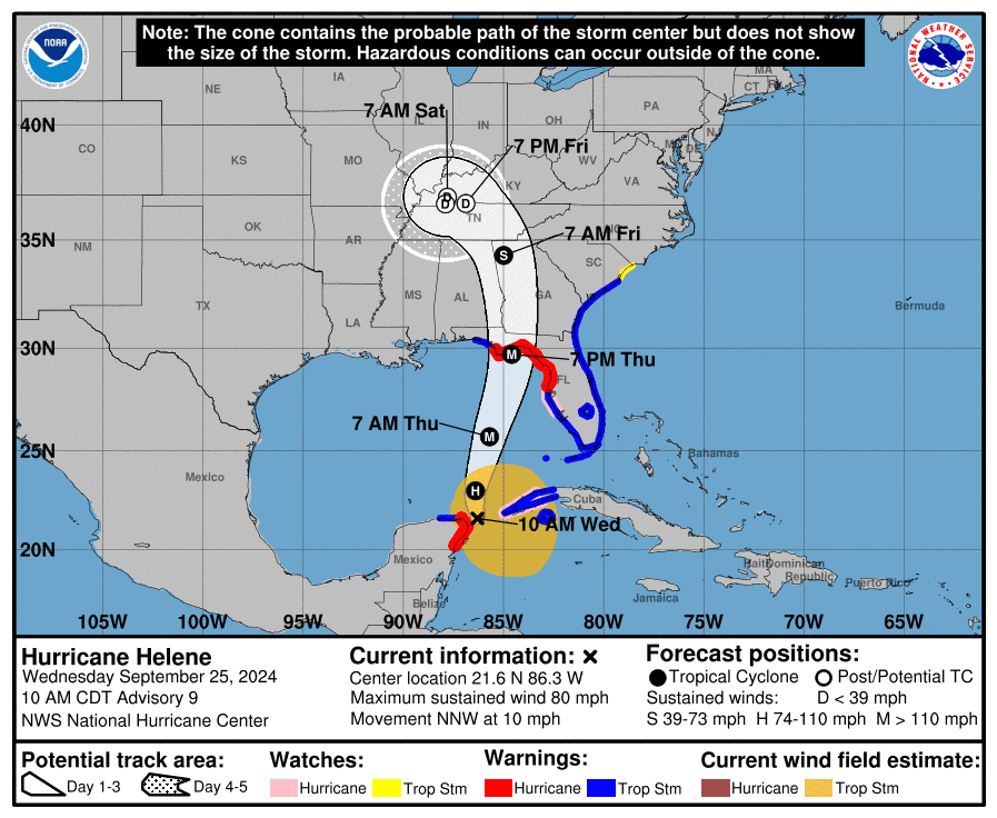 Where is Hurricane Helene right now? See projected path, spaghetti models