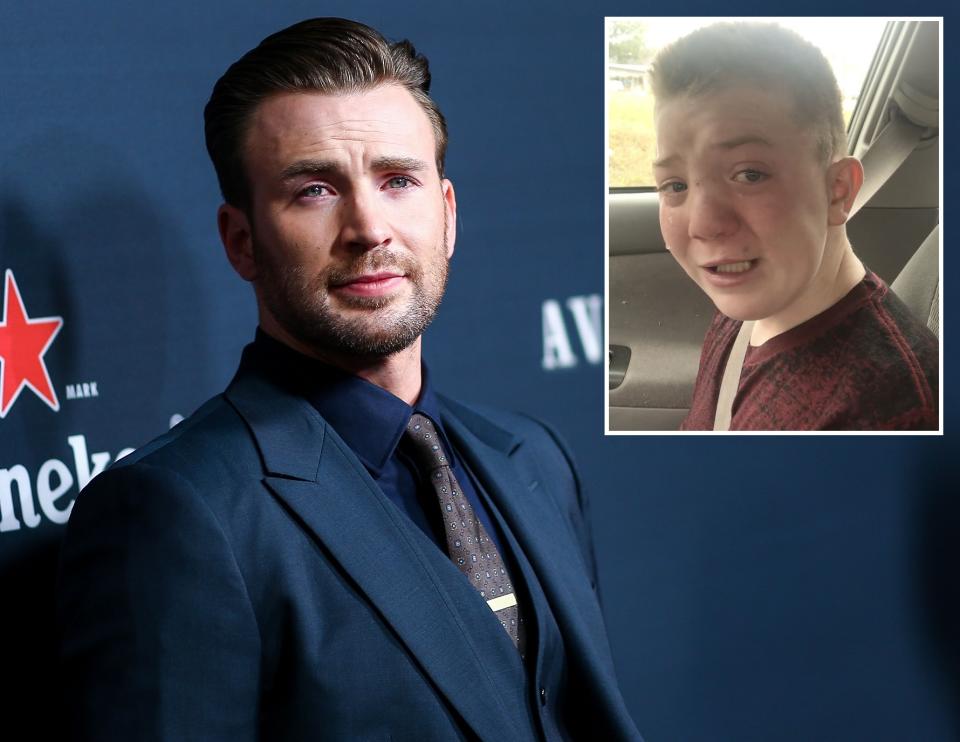 Chris Evans is one of a number of stars showing support. (Credit: REX/Facebook)