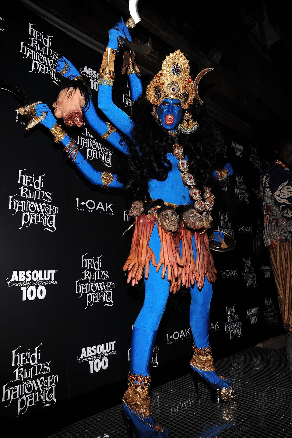 <p>Heidi dresses up as the Hindu goddess in 2008. </p><p>She explained her assistant came up with the idea: 'My husband and I were in India last year, so she said "Why don't you do an Indian goddess? Like a scary Indian goddess?' And I said "OK!".</p>
