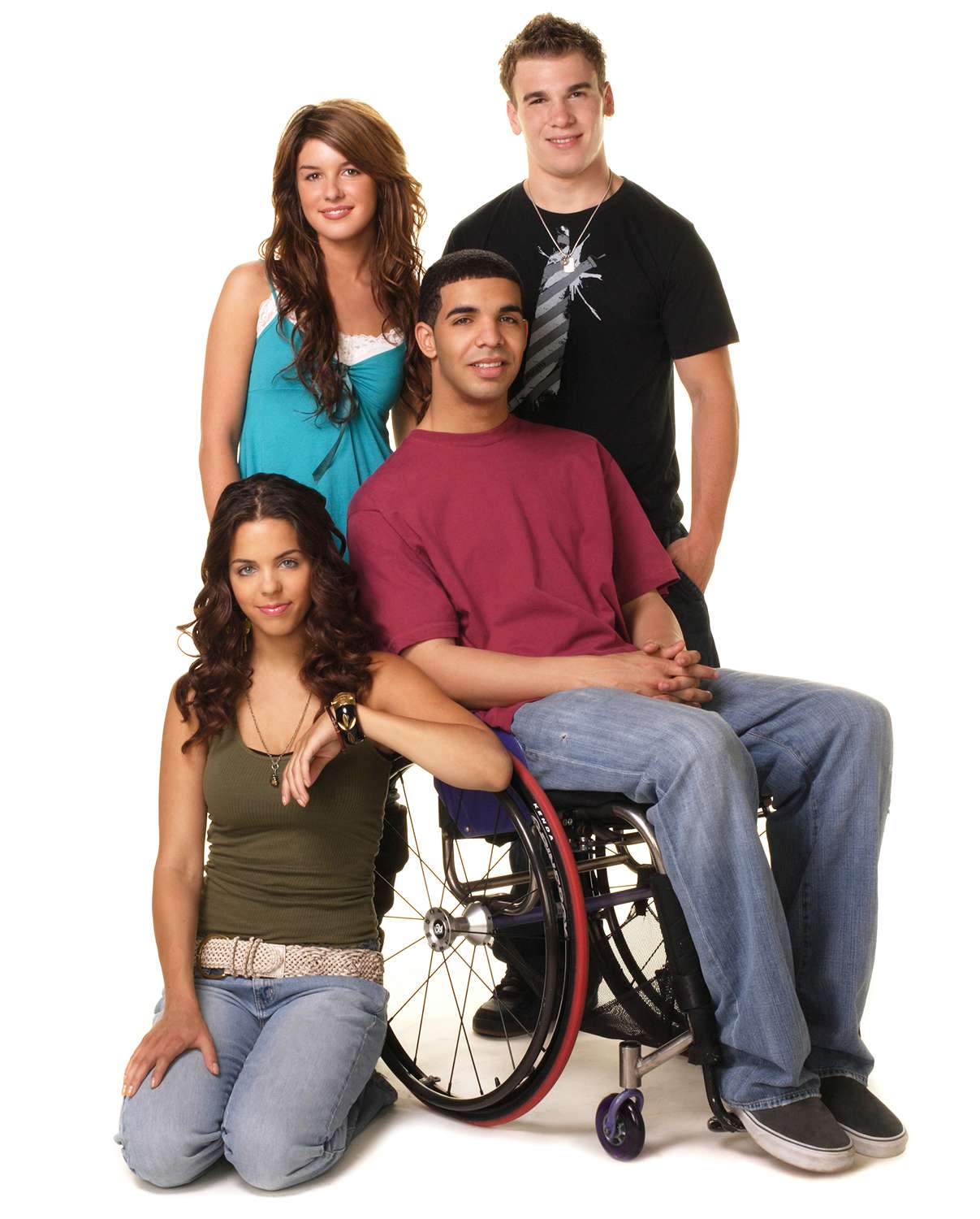 DEGRASSI: THE NEXT GENERATION Melissa McIntyre, Shenae Grimes, Shane Kippel and Aubrey Graham