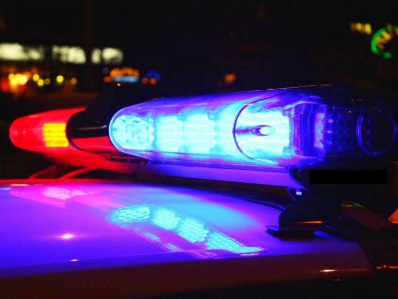 Lights on the roof of a police vehicle.