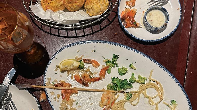 Various finished shrimp dishes