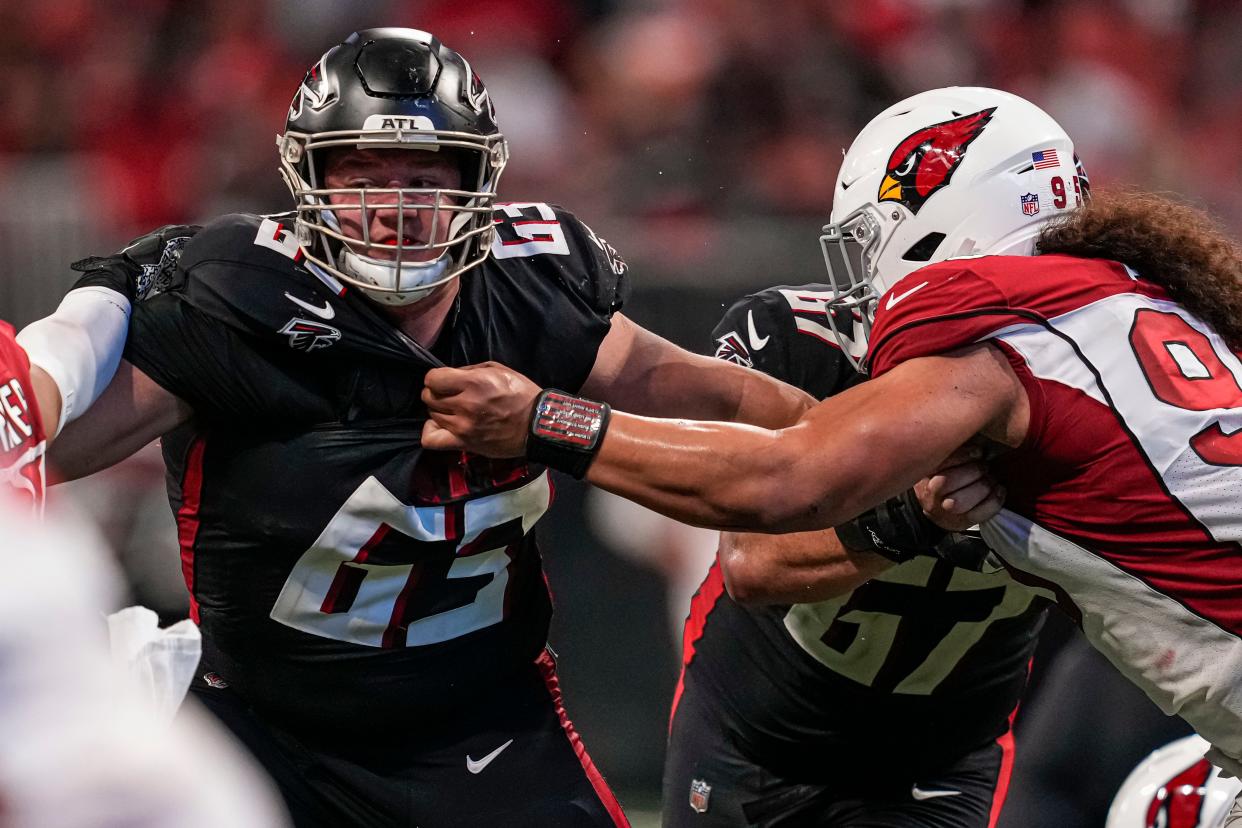 Chris Lindstrom, a 2019 first-round draft pick out of Boston College, is entering his fifth NFL season.