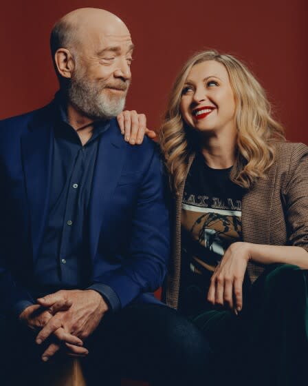 J.K. Simmons and Nina Arianda play Fred and Ethel Mertz in "Being the Ricardos," photographed at the W Hotel Westwood.