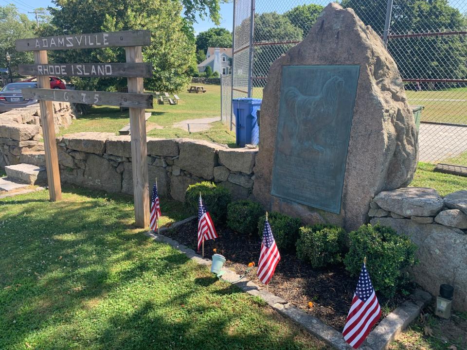 The Rhode Island Red Monument in the Adamsville section of Little Compton.