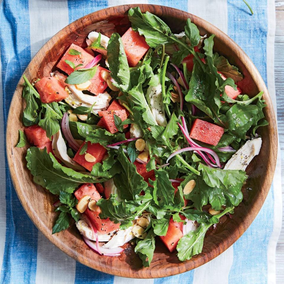 Watermelon and Arugula Chicken Salad