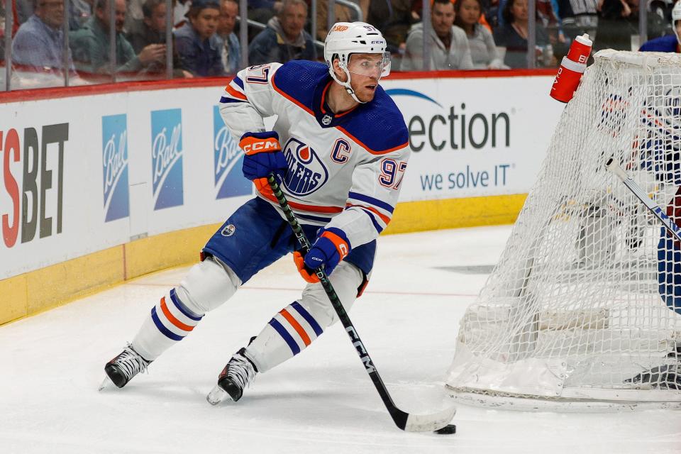 Edmonton Oilers center Connor McDavid had 64 goals and 153 points this season.