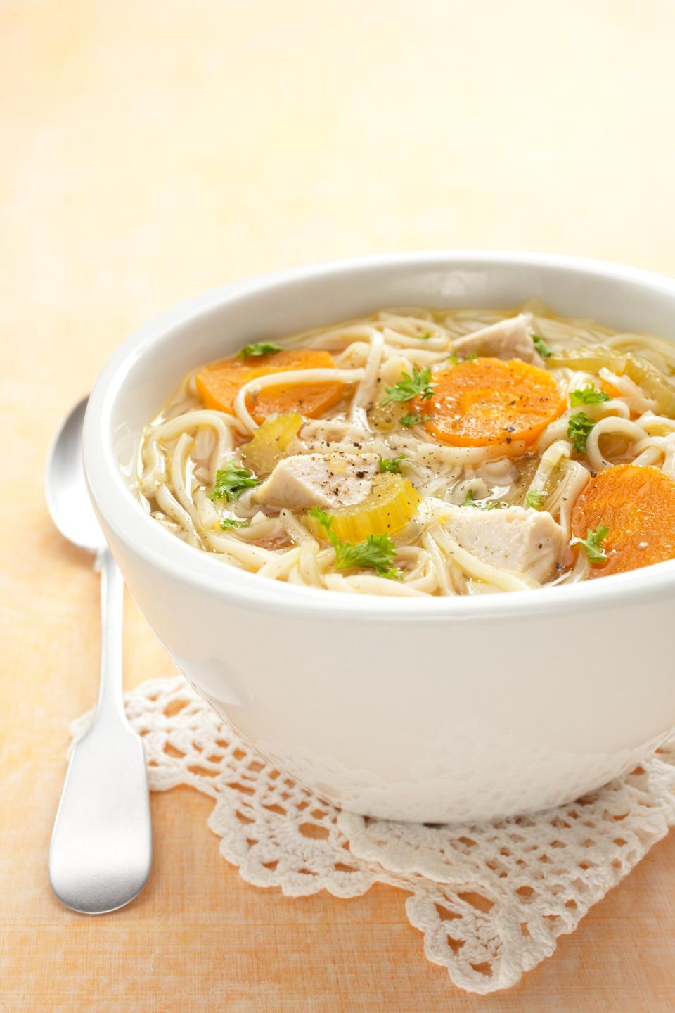 Sip on chicken soup (yes, really).