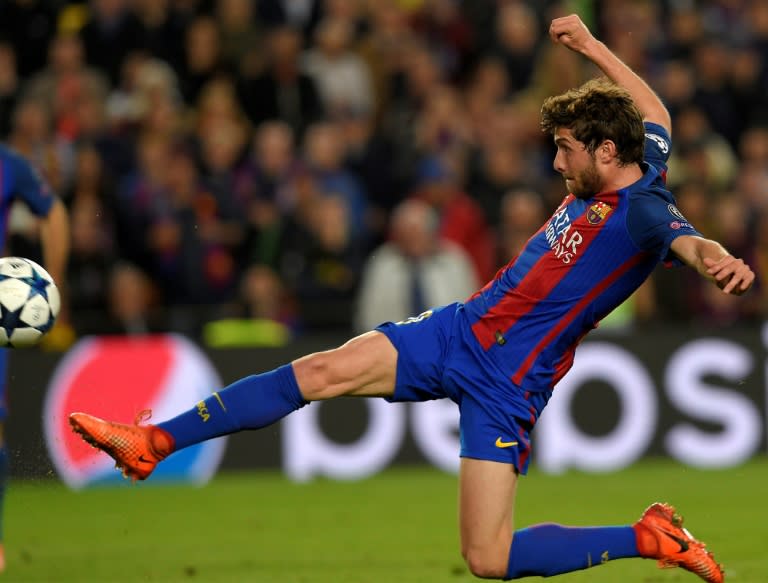 Barcelona's Sergi Roberto scored the winning goal in their historic Champions League victory over Paris Saint-Germain at the Nou Camp stadium on March 8, 2017