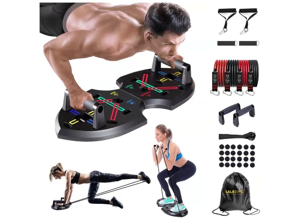 Add resistance and cardio training to your home workout and maximize your pushups with this multifunctional board. (Source: Amazon)