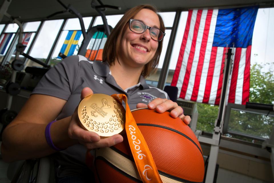 UW-Whitewater women's coach Christina Schwab won three Paralympic gold medals as a player and also one as the head coach of the U.S. men's team. She now coaches Team USA's women.