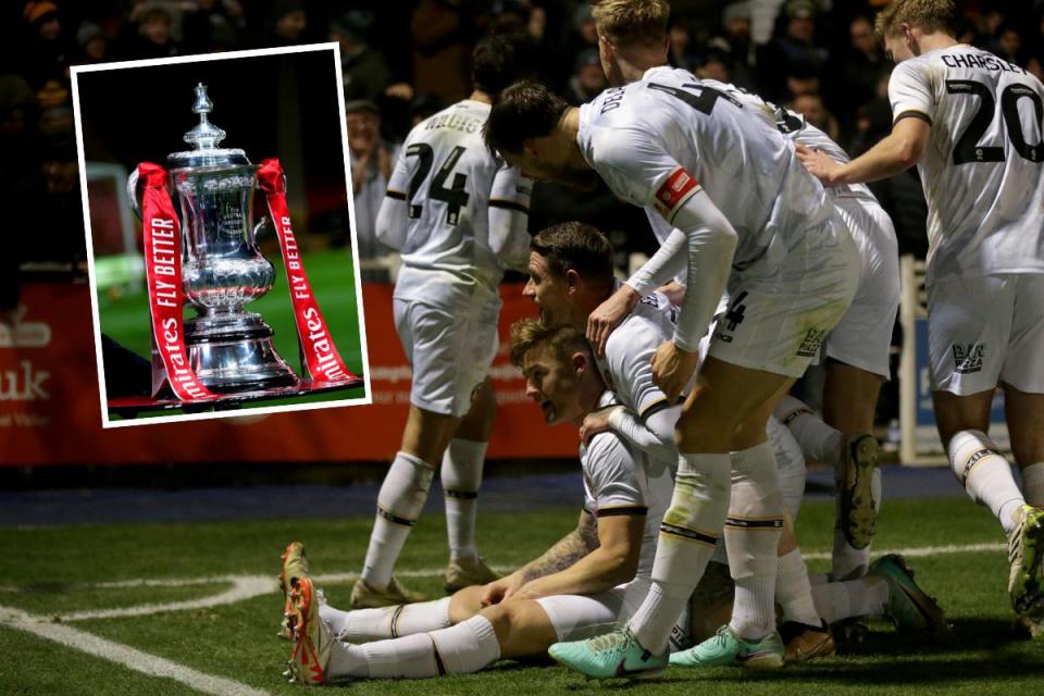 DELIGHT: Newport County beat Eastleigh in an FA Cup replay to earn a shot at Manchester United <i>(Image: Huw Evans Agency)</i>