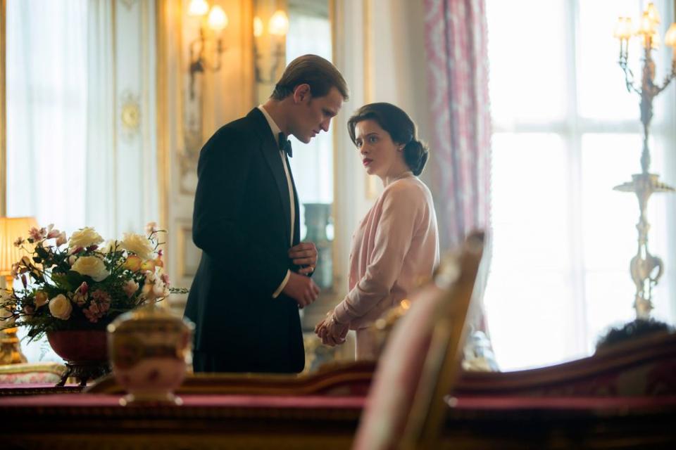 Claire Foy and Matt Smith as Prince Philip and Queen Elizabeth II