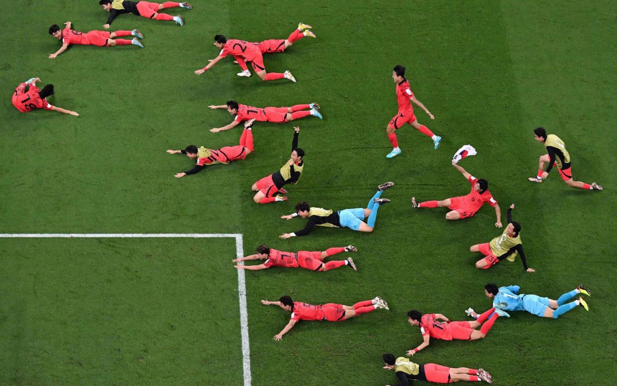 South Korea players celebrate - Three celebrations in 11 minutes for jubliant South Korea - KIRILL KUDRYAVTSEV/Getty