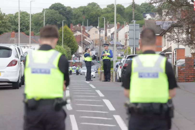 Police at the scene in Buffery Road in Dudley. -Credit:Nick Wilkinson/Birmingham Live