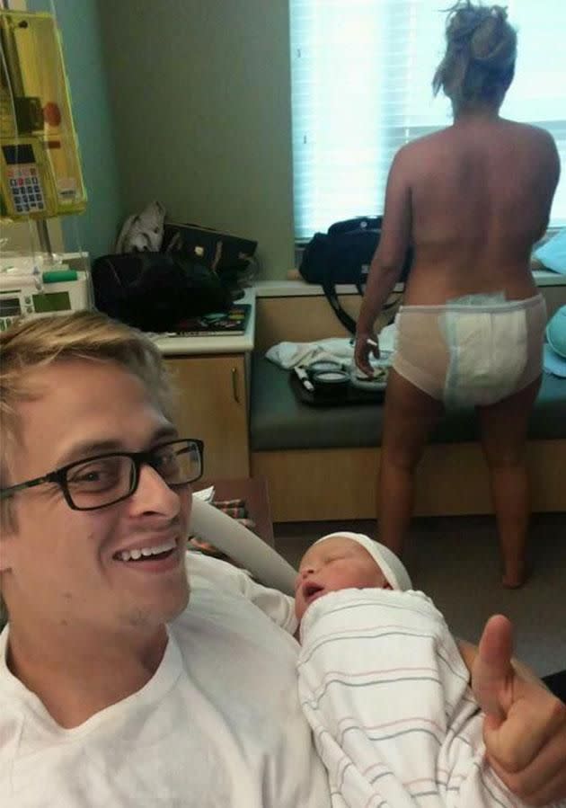 Mum, Amanda Bacon, gets real post-pregnancy. Photo: Facebook