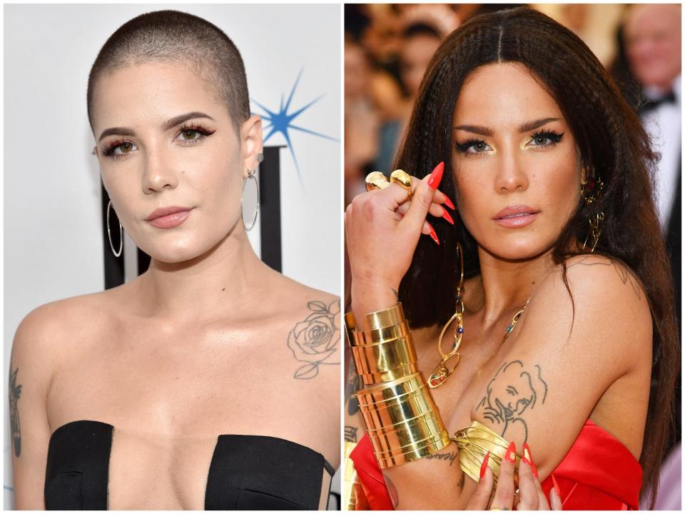 halsey shaved head