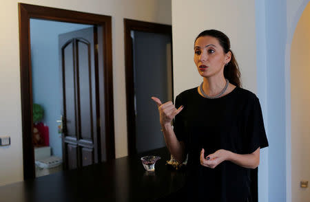 Feray Aksit talks during an interview with Reuters at her home in Istanbul, Turkey, March 17 , 2017. REUTERS/Murad Sezer