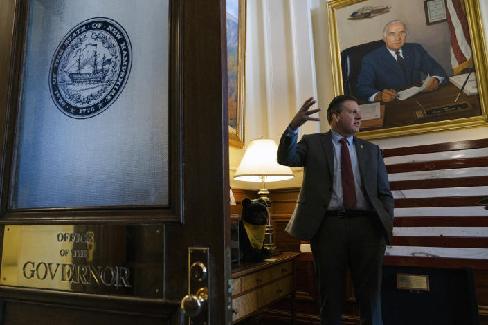 Gov. Chris Sununu of New Hampshire at the Capitol in Concord, N.H., on Feb. 7, 2023. (Sophie Park/The New York Times)