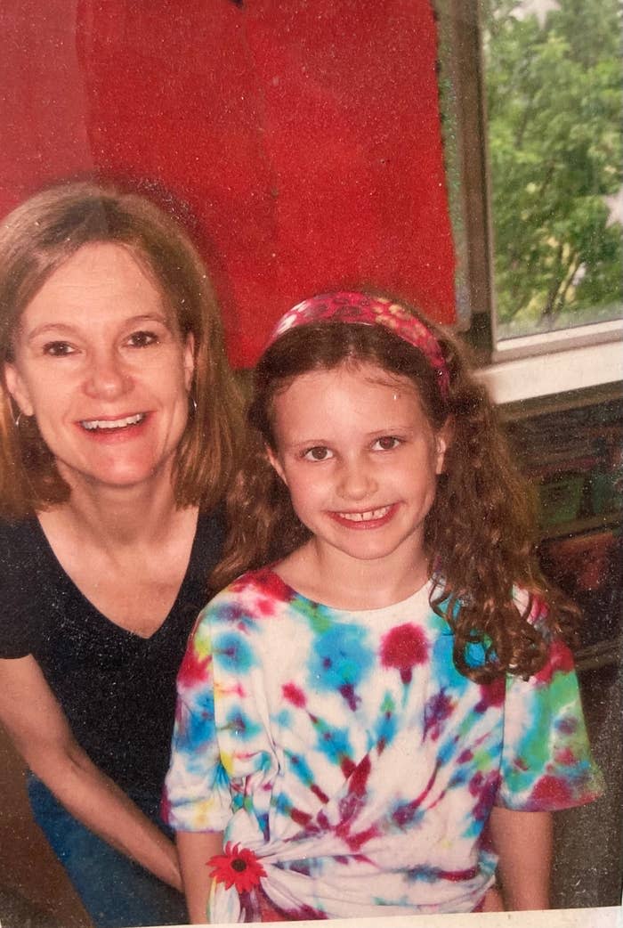 The author (right) and her mom at her elementary school, where her mom frequently volunteered (2009)