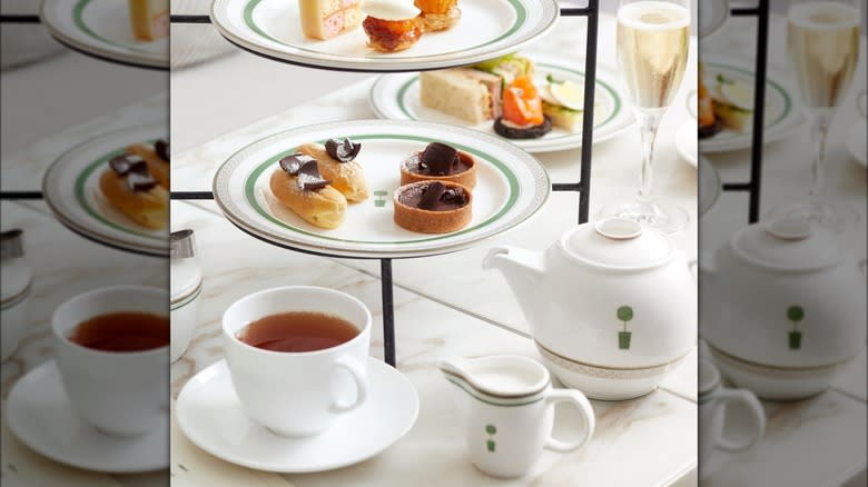 Tea and Champagne with desserts