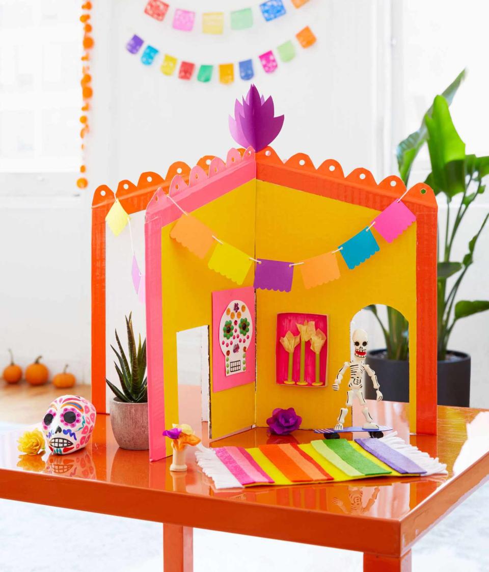 colorful dia de los muertos house