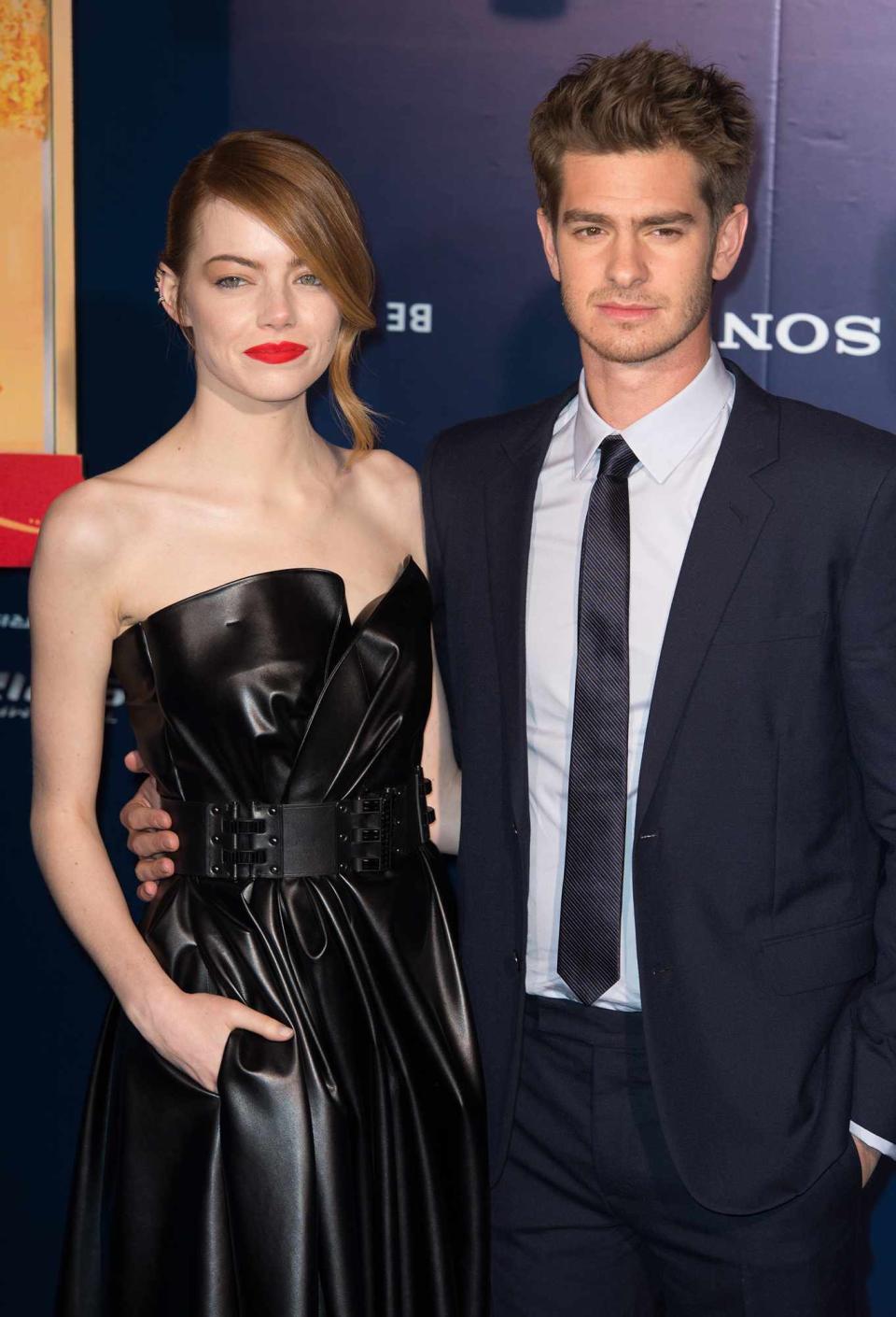 Emma Stone and Andrew Garfield attend 'The Amazing Spider-Man 2' Paris Premiere at Le Grand Rex, in Paris