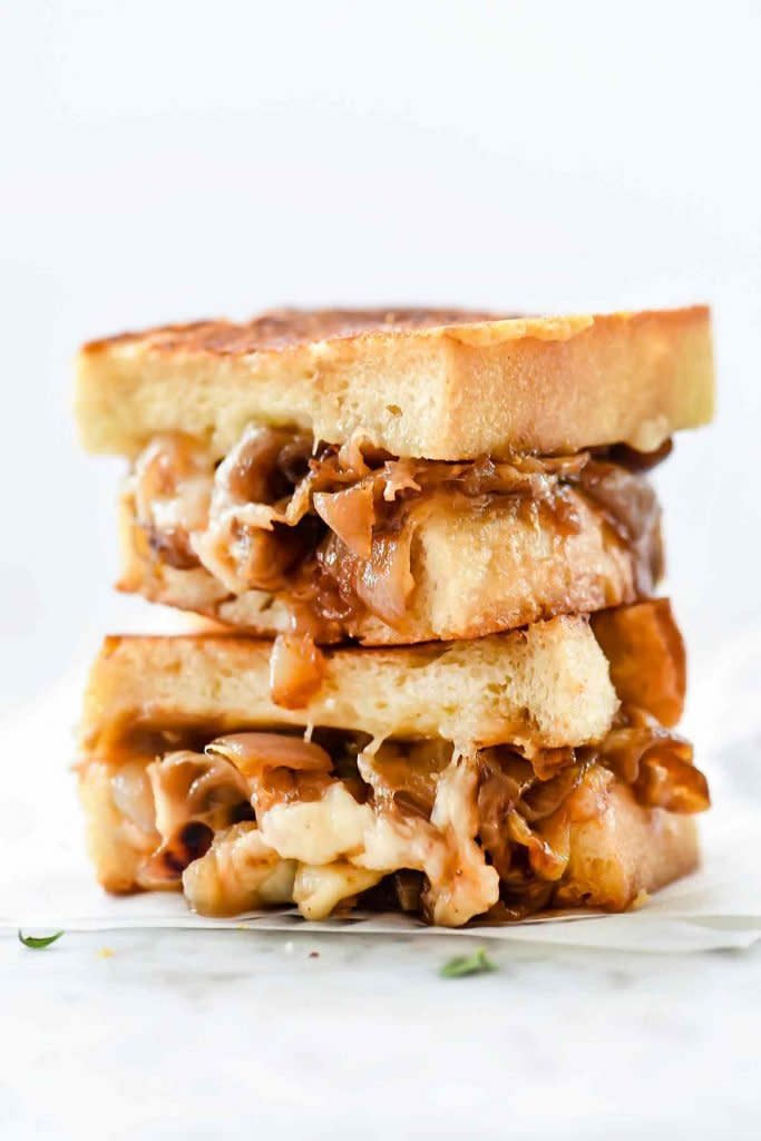 <strong>Get the <a href="https://www.foodiecrush.com/french-onion-grilled-cheese-sandwich/" target="_blank">French Onion Grilled Cheese Sandwich </a>recipe from Foodie Crush</strong>