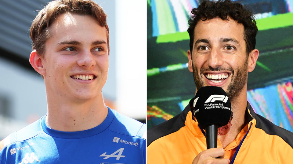 Oscar Piastri and Daniel Ricciardo are pictured side by side.