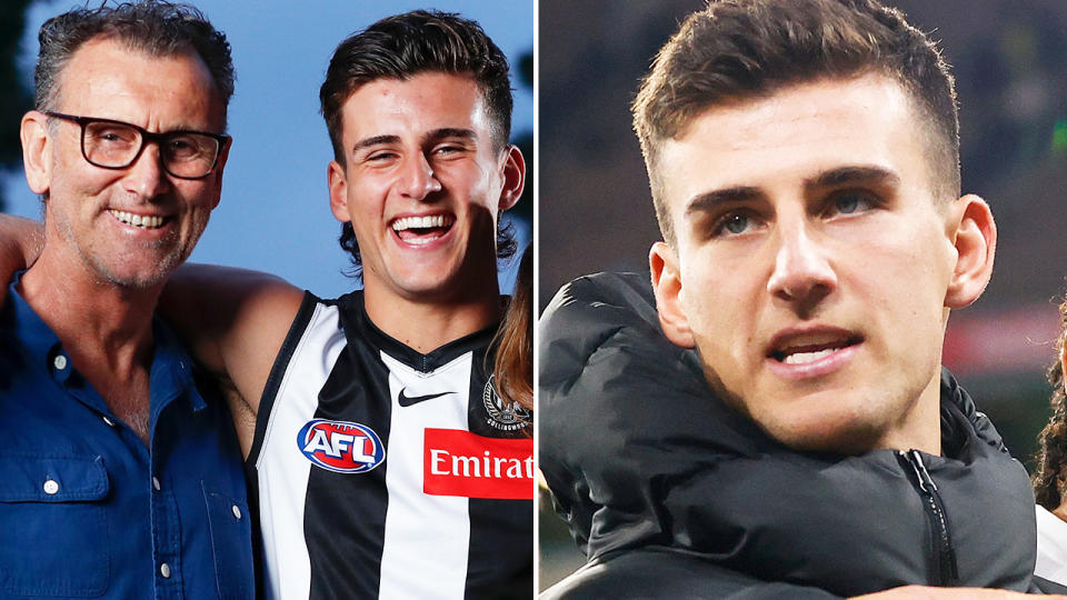 Peter Daicos doesn't think Nick will play for Collingwood in the first week of the AFL finals. Image: Getty