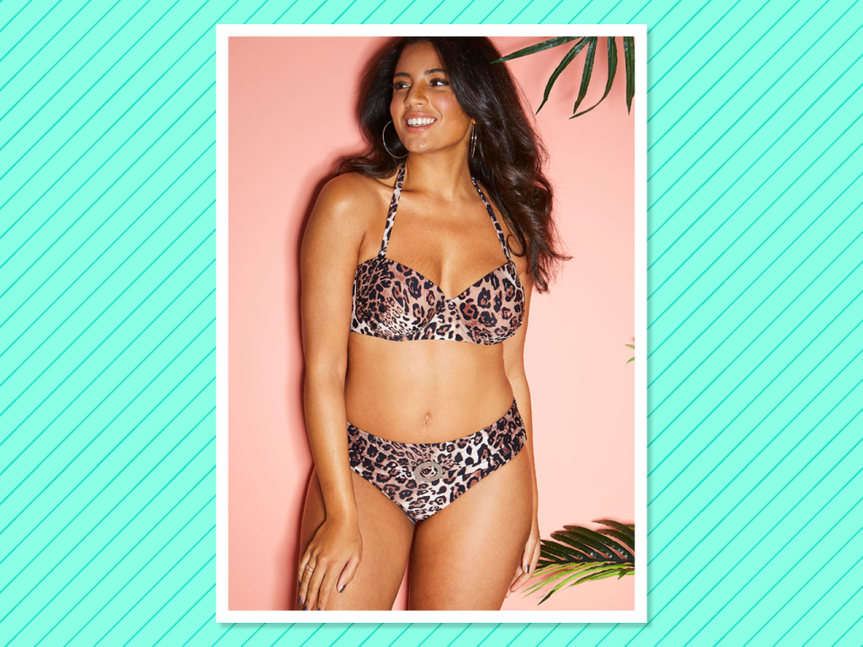 <p>Simply Be figleaves curve leopard print bikini top, $50, and brief, $33, <a rel="nofollow noopener" href="https://www.simplybe.com/en-us/products/bikini-tankini/p/TY047#v=color%3ATY047_LEOPARD%7C" target="_blank" data-ylk="slk:simplybe.com;elm:context_link;itc:0;sec:content-canvas" class="link ">simplybe.com</a><br><br></p>