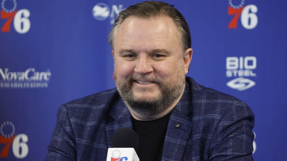 Daryl Morey looks on during a press conference on February 15, 2022 in Camden, New Jersey. - Tim Nwachukwu/Getty Images/FILE