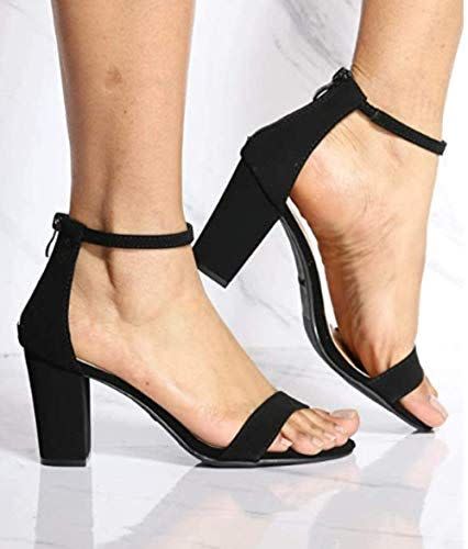 Top Moda Over the Toe Strap Ankle Wrap Strap Heel