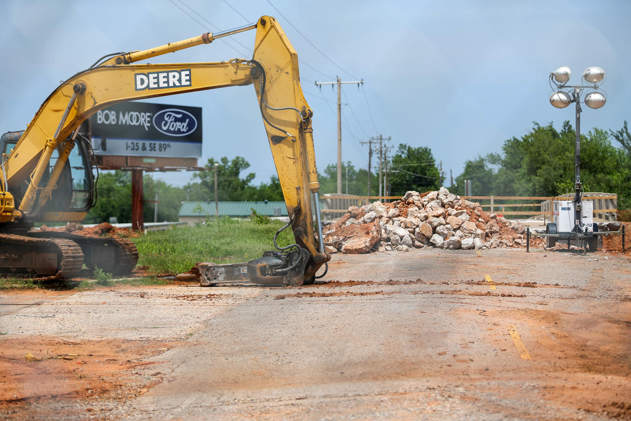 Engle Road Bridge over Interstate 40 in Midwest City is being demolished on May 20 for the upgrading of Douglas Boulevard and I-40 junction.