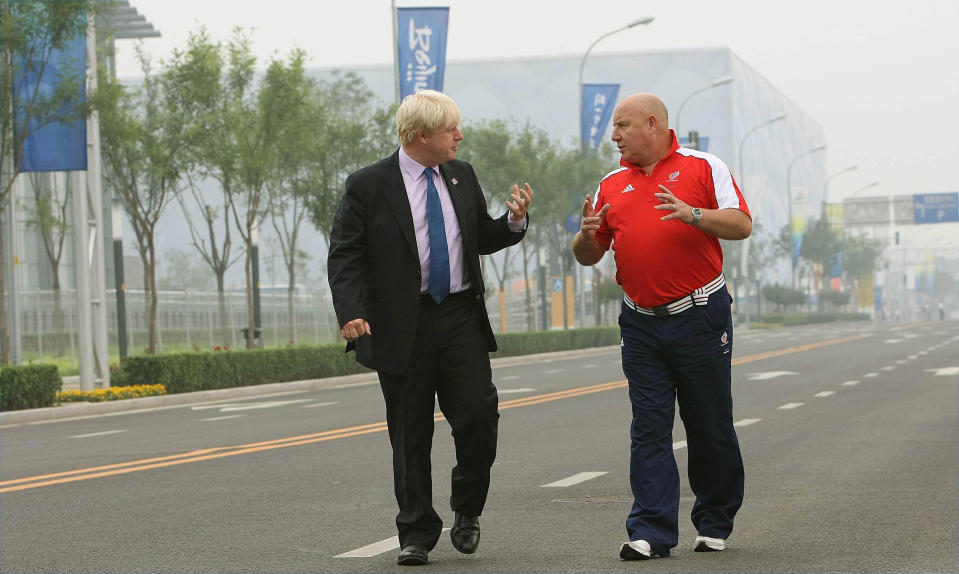 Mayor of London Boris Johnson (left) with Team GB Chef De Mission Phil Lane in Beijing, China.